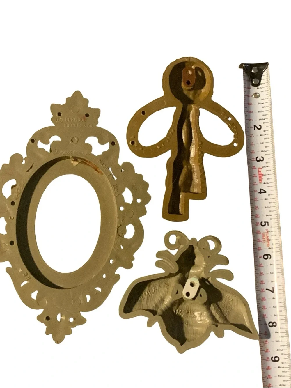Vintage MCM Gold-Toned Burwood Molded Plastic Wall Decor Lot Of 3